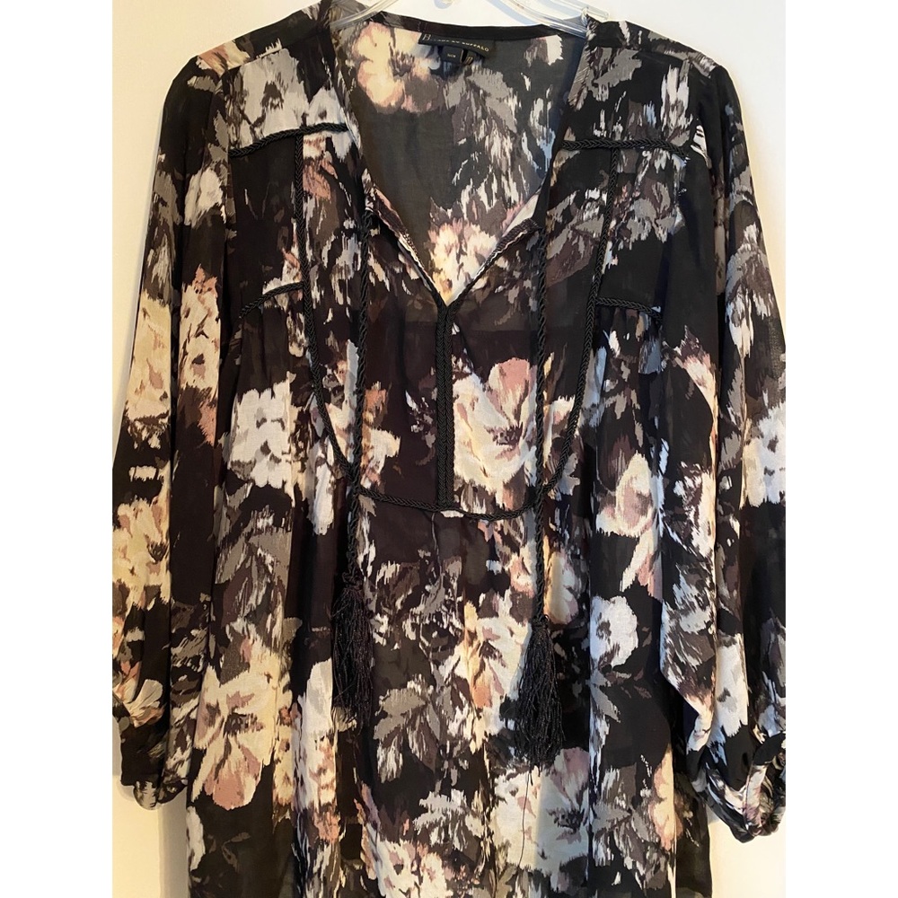 Floral blouse with tassels